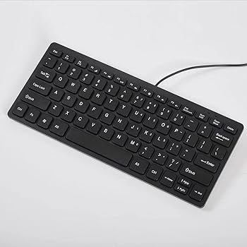 コンパクトグレー有線キーボード 英語配列 Amazon | USB有線キーボード ミニ 英語配列 78キー 静音 小型